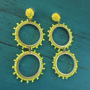 Sugarfix by BaubleBar Yellow Beaded Hoop Earrings